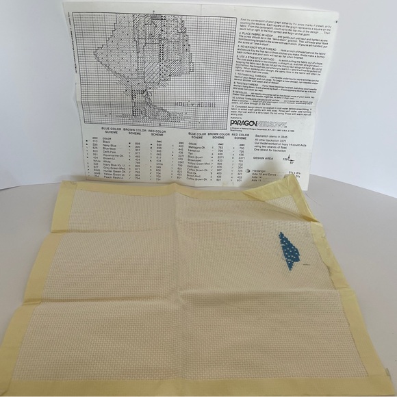 Started Vintage Holly Hobby Cross Stitch Kit - thread & pattern included - Picture 11 of 11